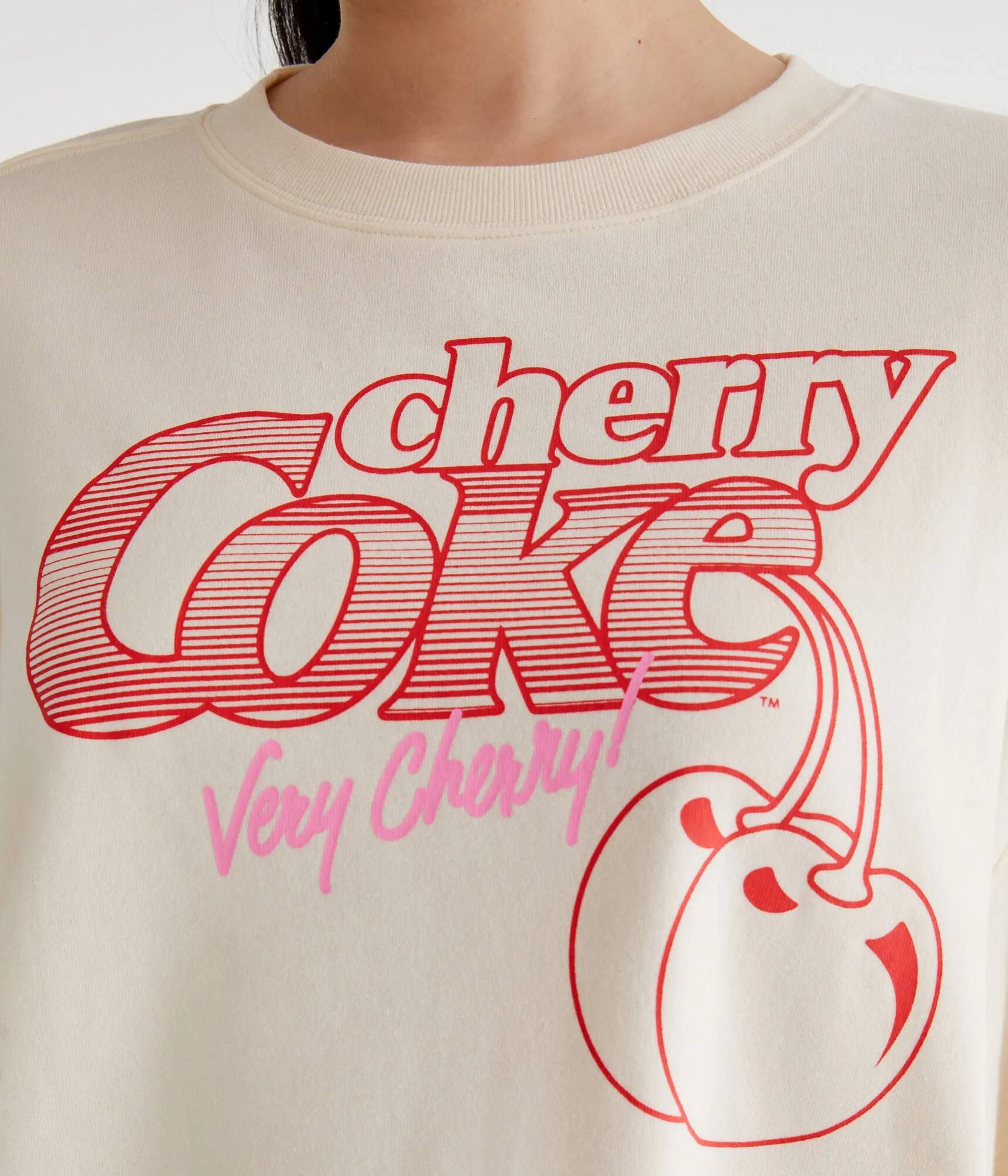 Aeropostale Cherry Coke Very Cherry Oversized Crew Sweatshirt