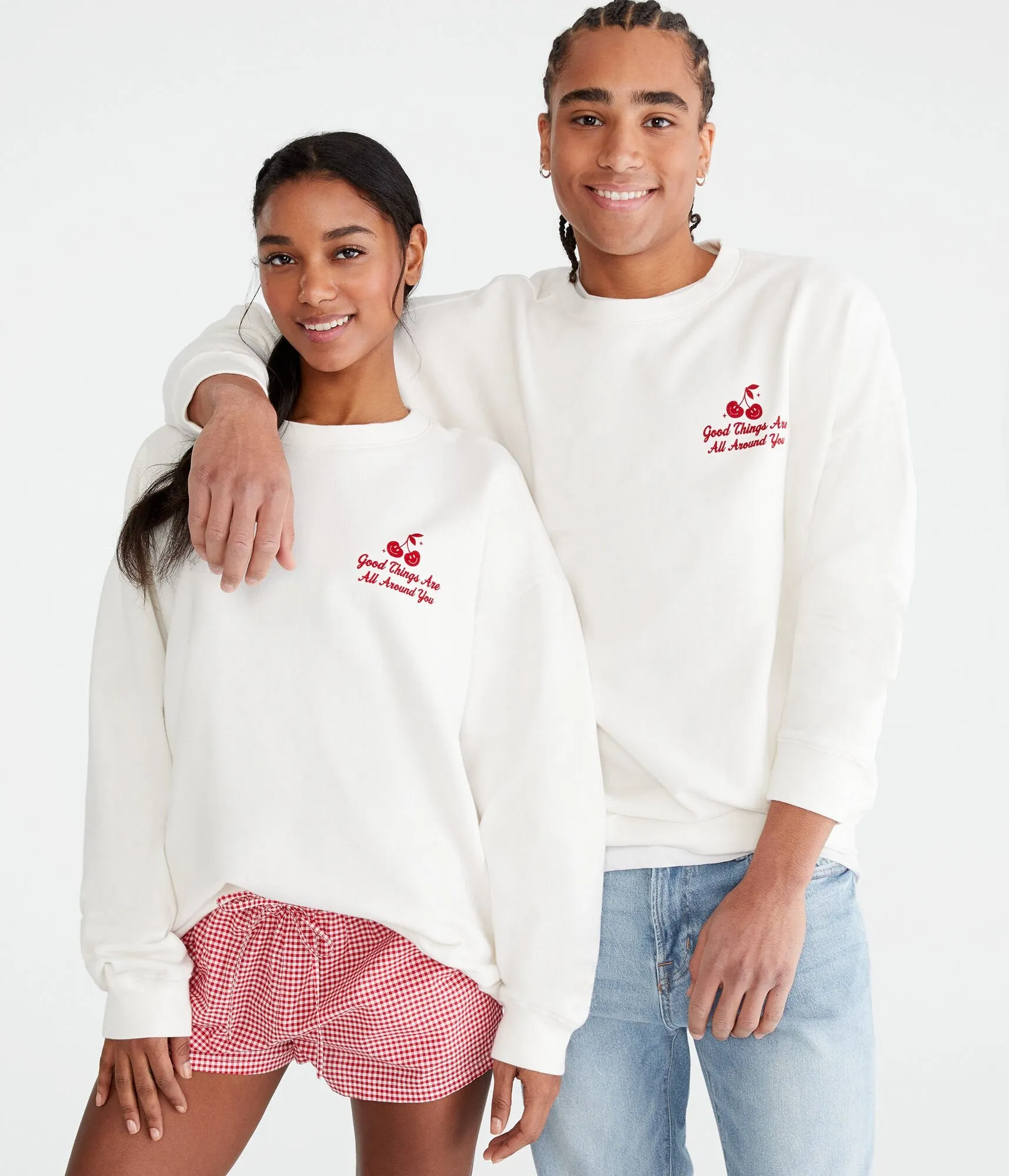 Aeropostale Good Things All Around Essentials Crew Sweatshirt