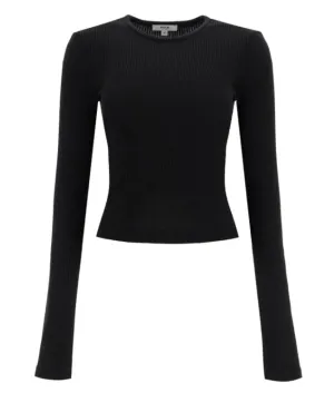 Agolde Women's Alma Shrunken Crew Neck Tee, Black