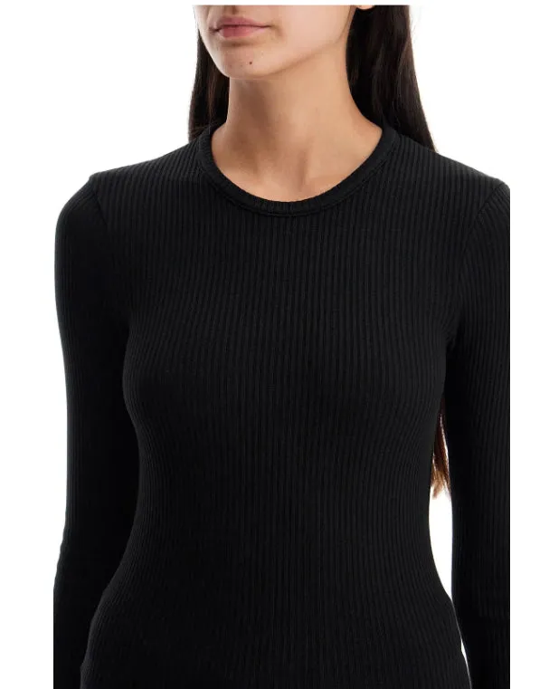 Agolde Women's Alma Shrunken Crew Neck Tee, Black