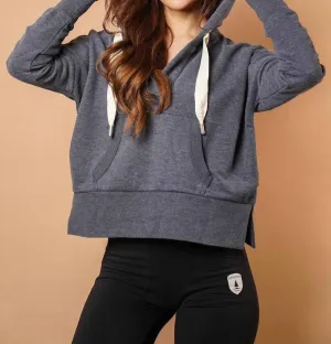 Aksu Cropped Hoodie In Navy