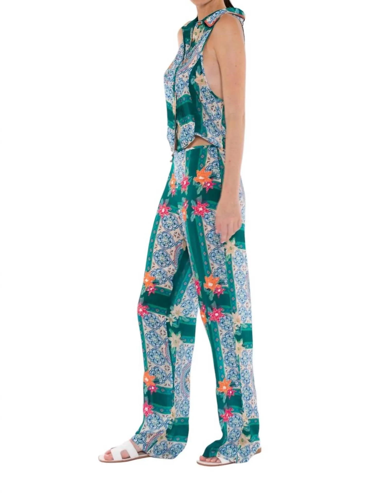 Amira Top In Aqua Grecia Tile