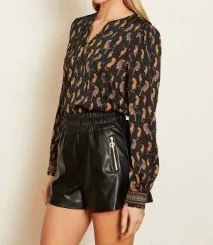 Arlette Top In Stamped Leopard
