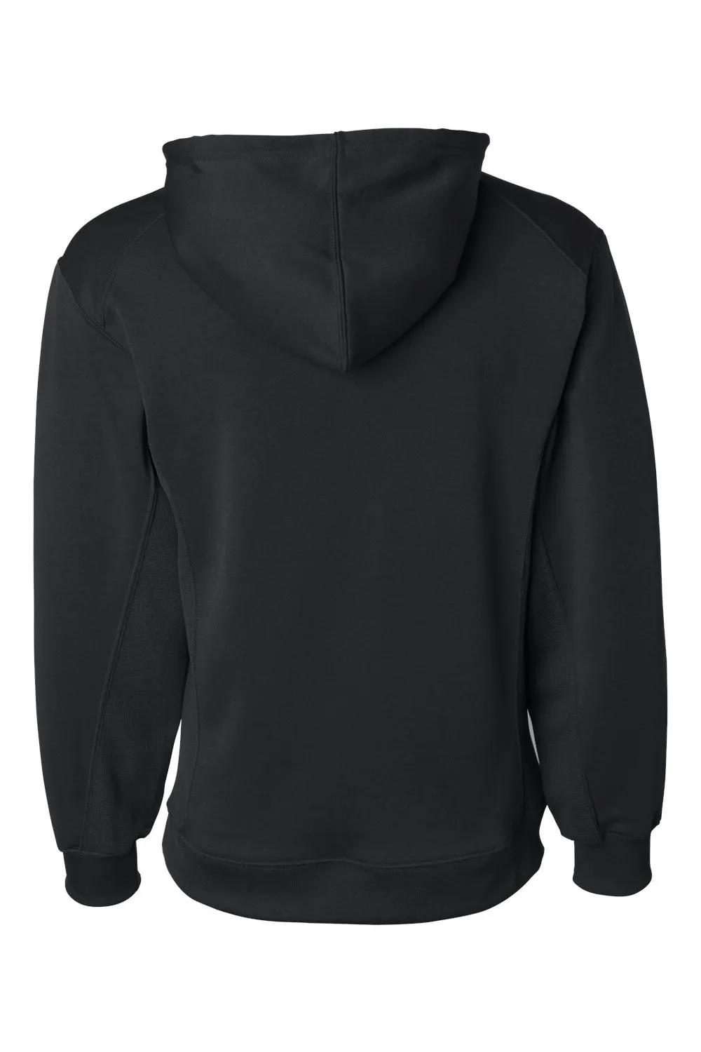 Badger Mens Performance Moisture Wicking Fleece Hooded Sweatshirt Hoodie w/ Pouch Pocket - Black