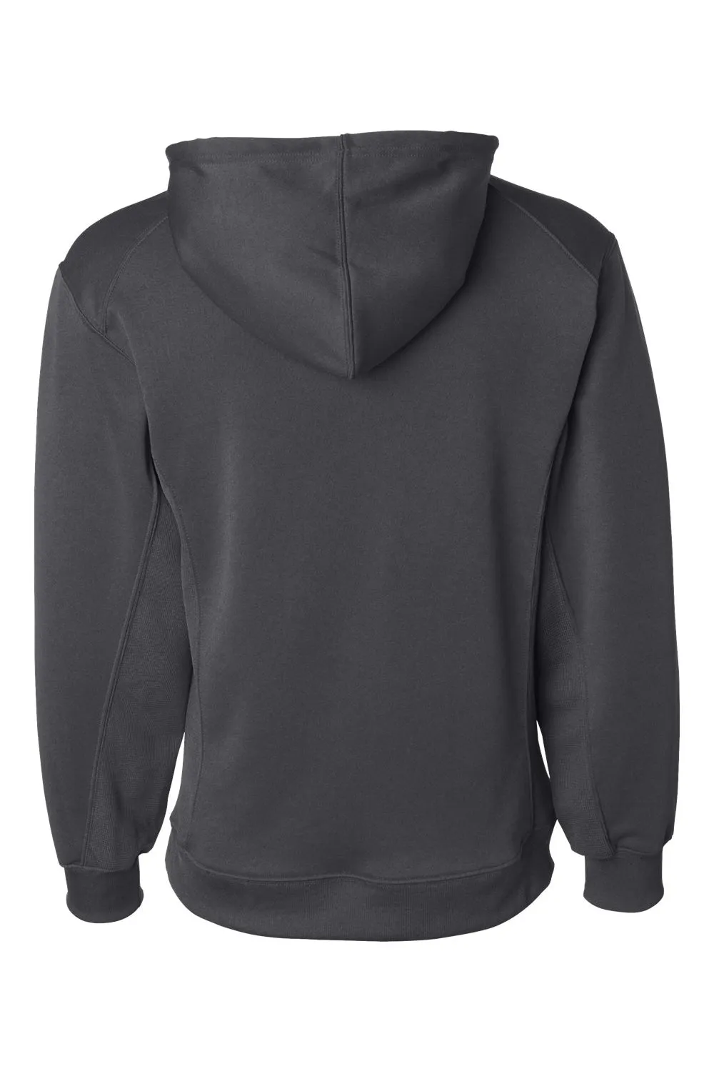 Badger Mens Performance Moisture Wicking Fleece Hooded Sweatshirt Hoodie w/ Pouch Pocket - Graphite Grey