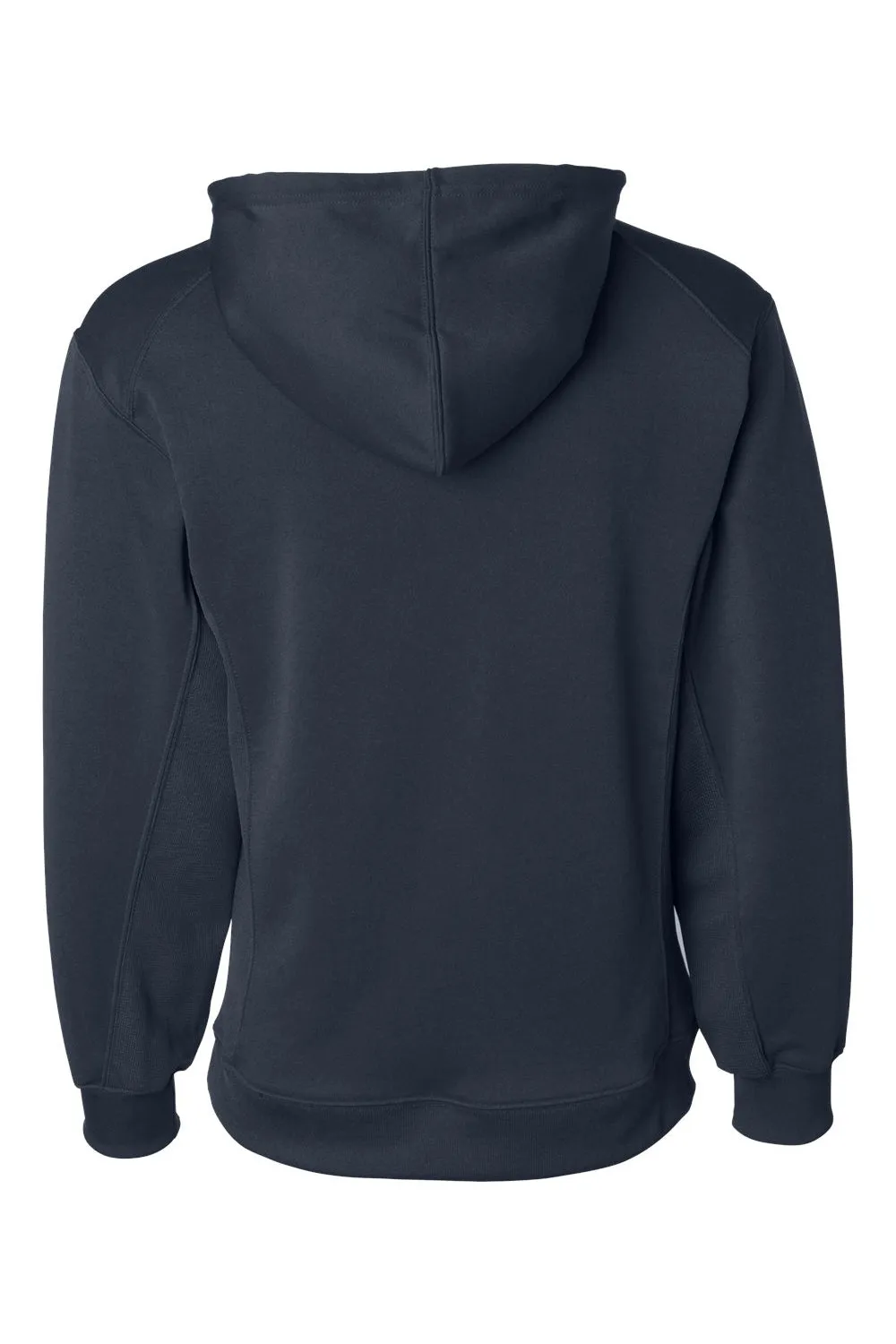 Badger Mens Performance Moisture Wicking Fleece Hooded Sweatshirt Hoodie w/ Pouch Pocket - Navy Blue