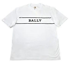 Bally 6234333 Men's White Cotton Printed Logo T-Shirt Size Large