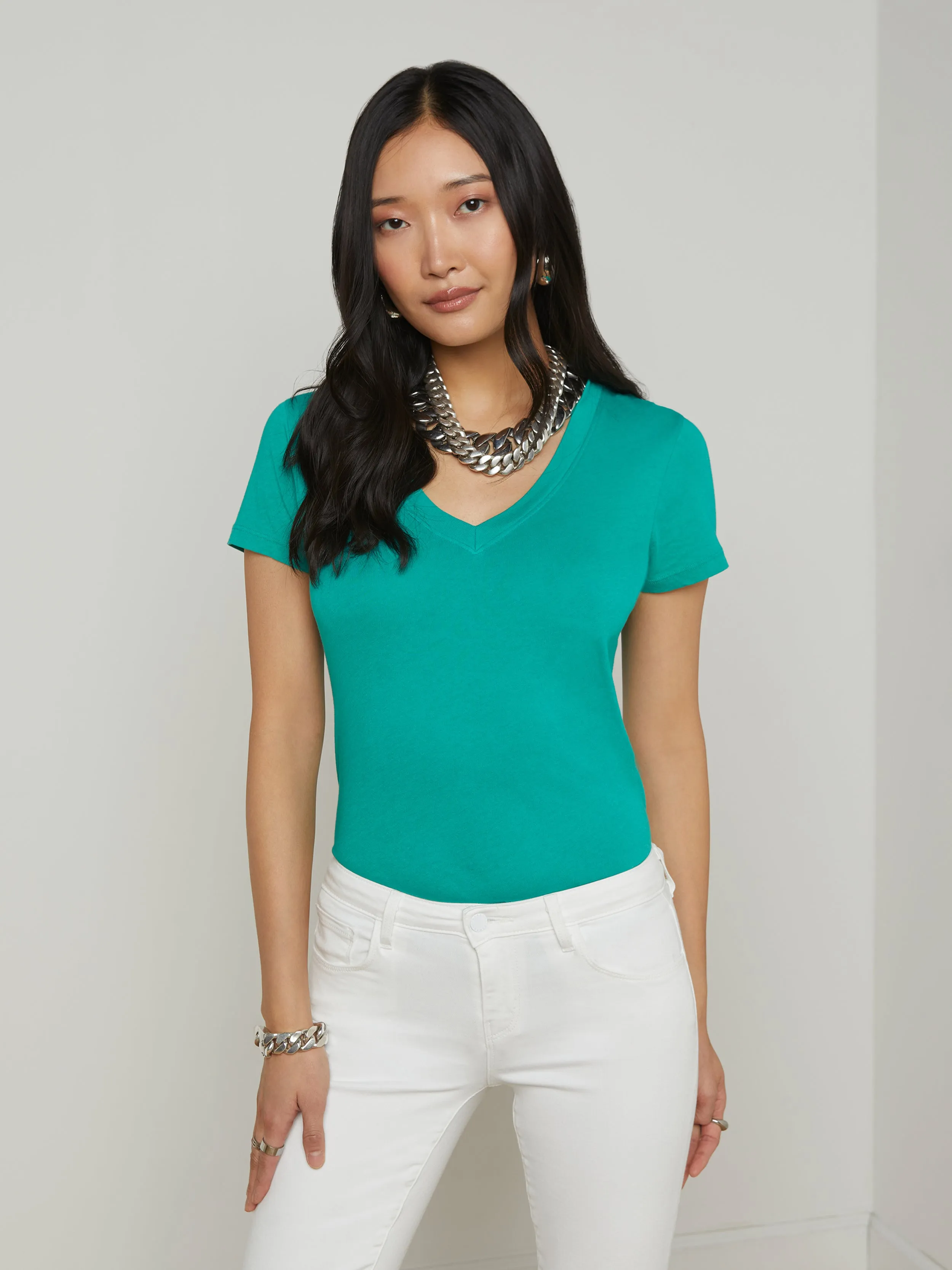 Becca Cotton V-Neck Tee