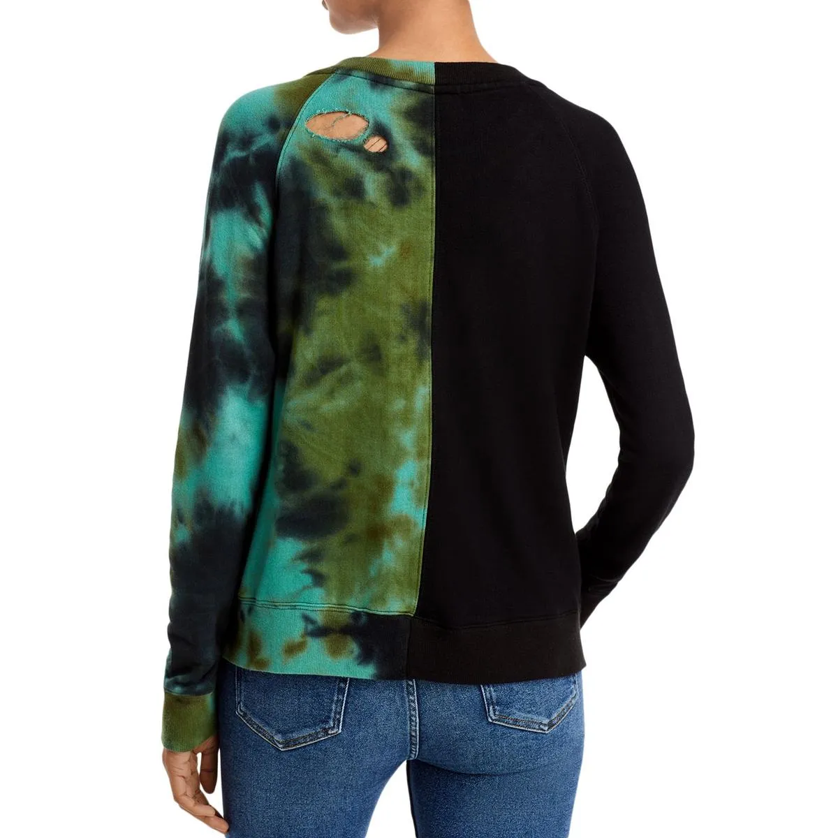 Belize Womens Tie-Dye Distressed Sweatshirt, Crew