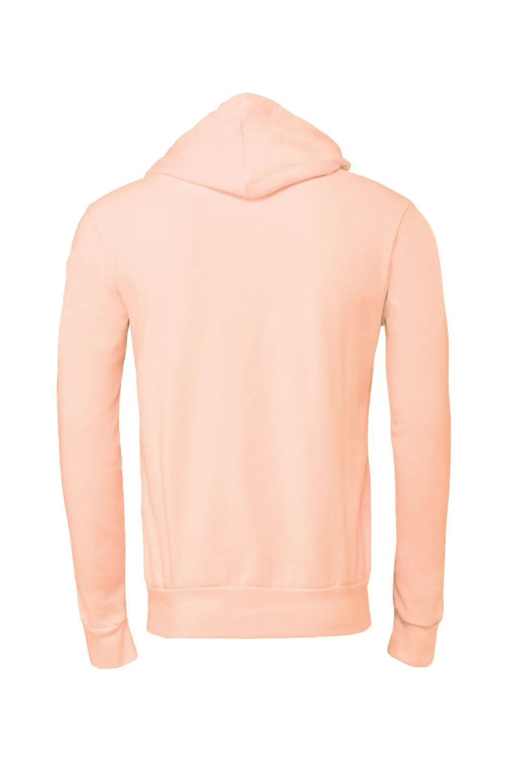 Bella   Canvas Mens Sponge Fleece Hooded Sweatshirt Hoodie w/ Pouch Pocket - Peach