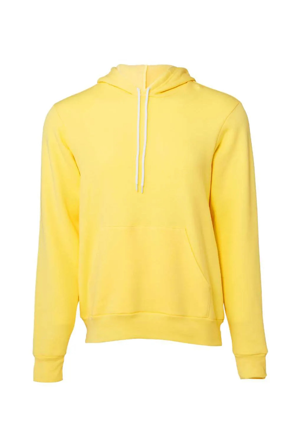Bella   Canvas Mens Sponge Fleece Hooded Sweatshirt Hoodie w/ Pouch Pocket - Yellow