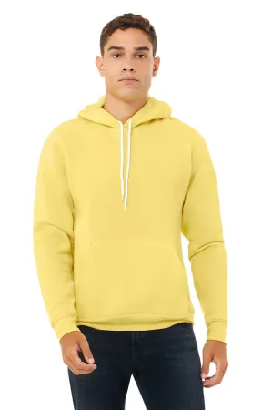 Bella   Canvas Mens Sponge Fleece Hooded Sweatshirt Hoodie w/ Pouch Pocket - Yellow