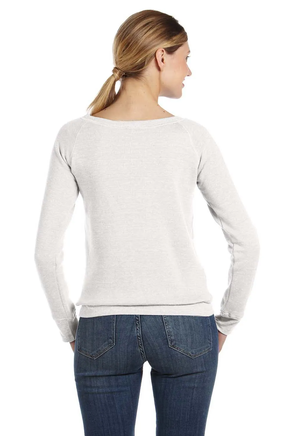 Bella   Canvas Womens Sponge Fleece Wide Neck Sweatshirt - Solid White