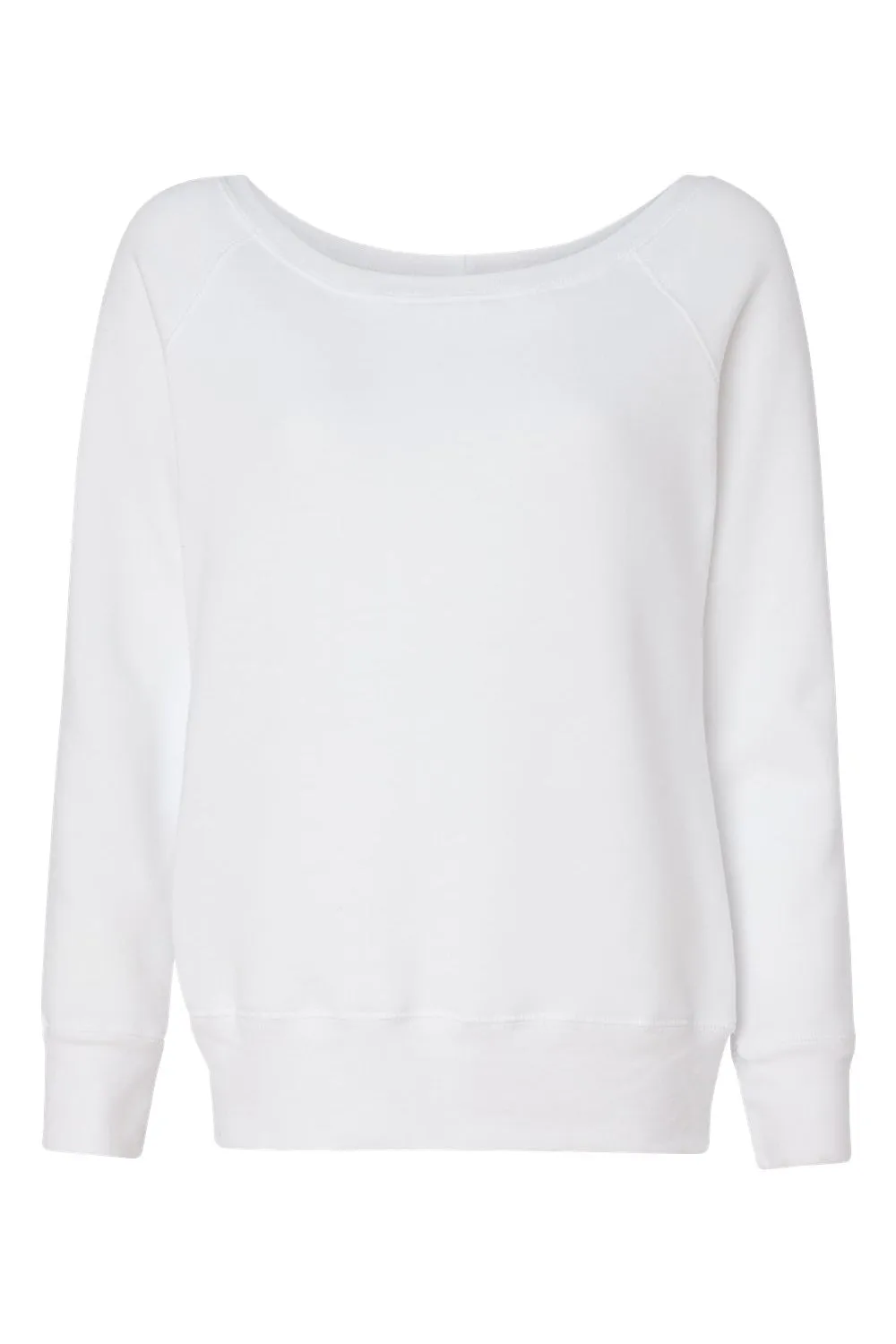 Bella   Canvas Womens Sponge Fleece Wide Neck Sweatshirt - Solid White
