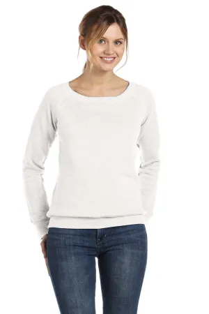 Bella   Canvas Womens Sponge Fleece Wide Neck Sweatshirt - Solid White
