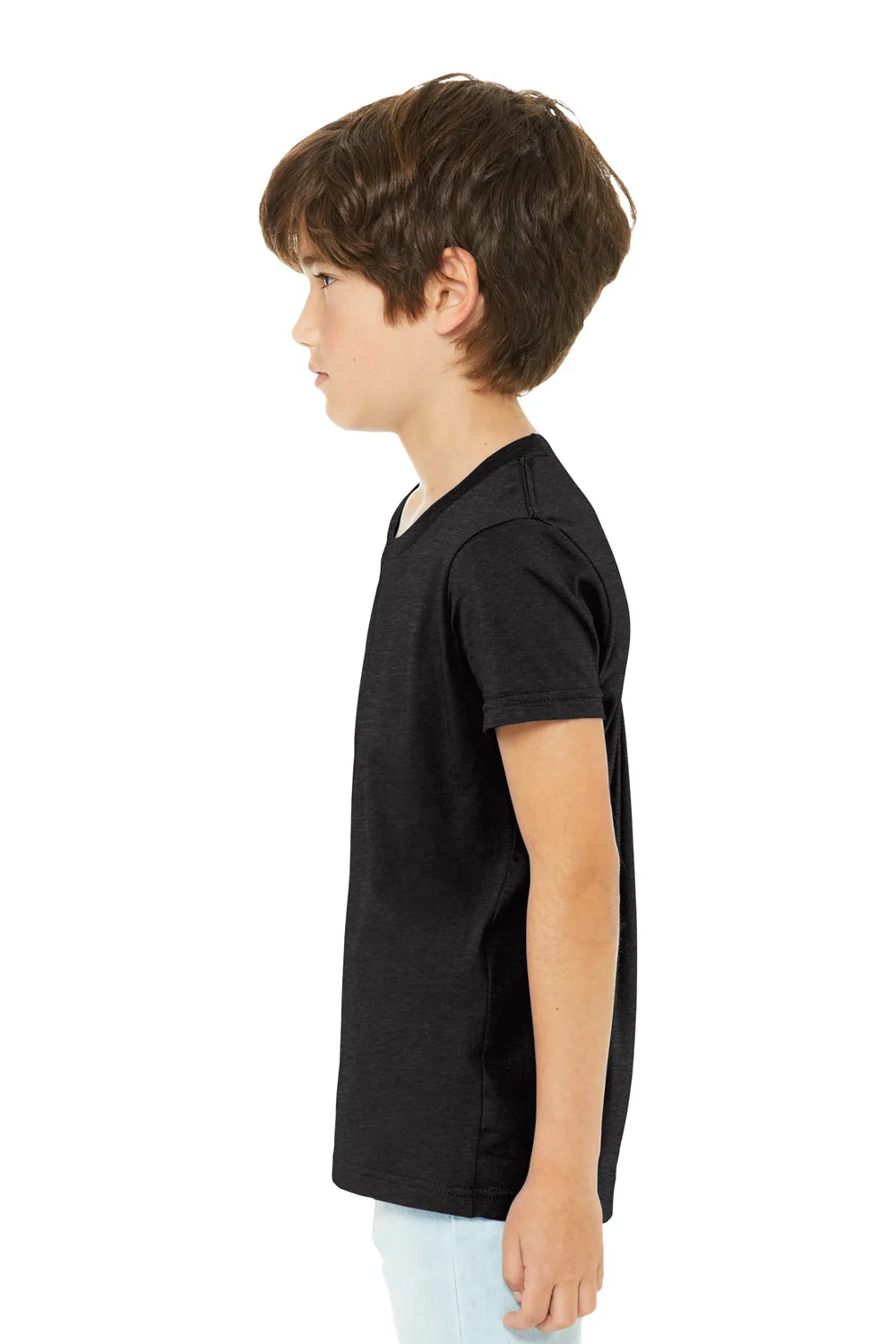Bella   Canvas Youth CVC Short Sleeve Crewneck T-Shirt - Heather Black