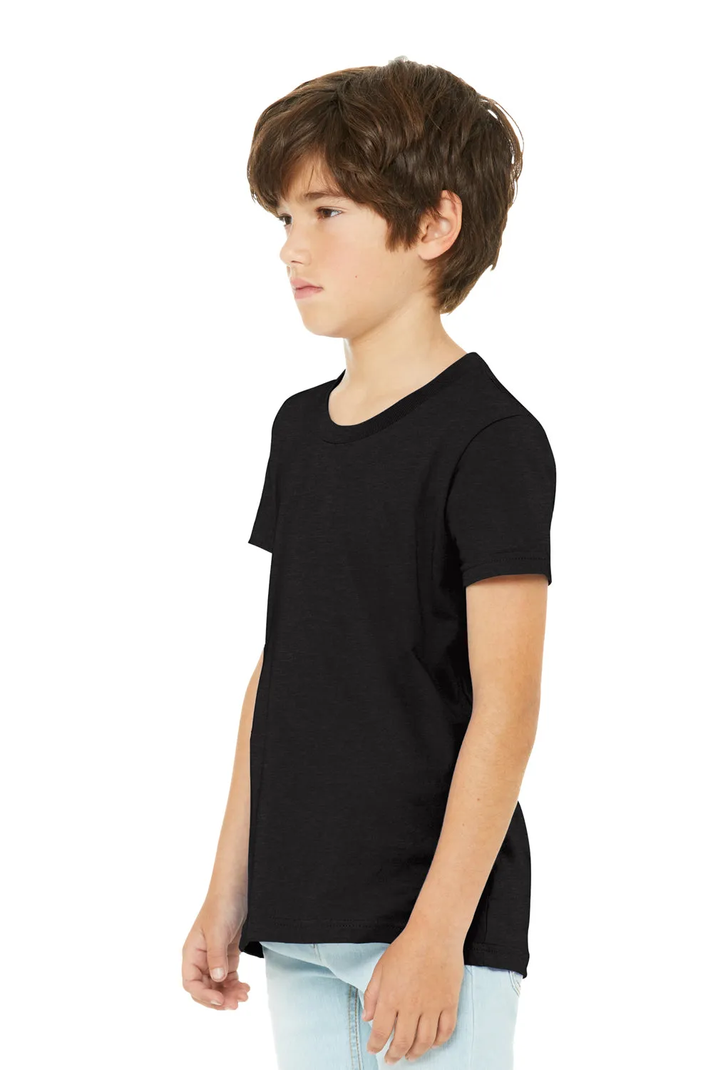 Bella   Canvas Youth CVC Short Sleeve Crewneck T-Shirt - Heather Black