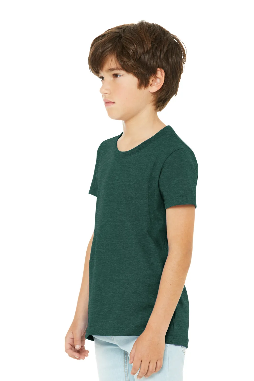 Bella   Canvas Youth CVC Short Sleeve Crewneck T-Shirt - Heather Forest Green