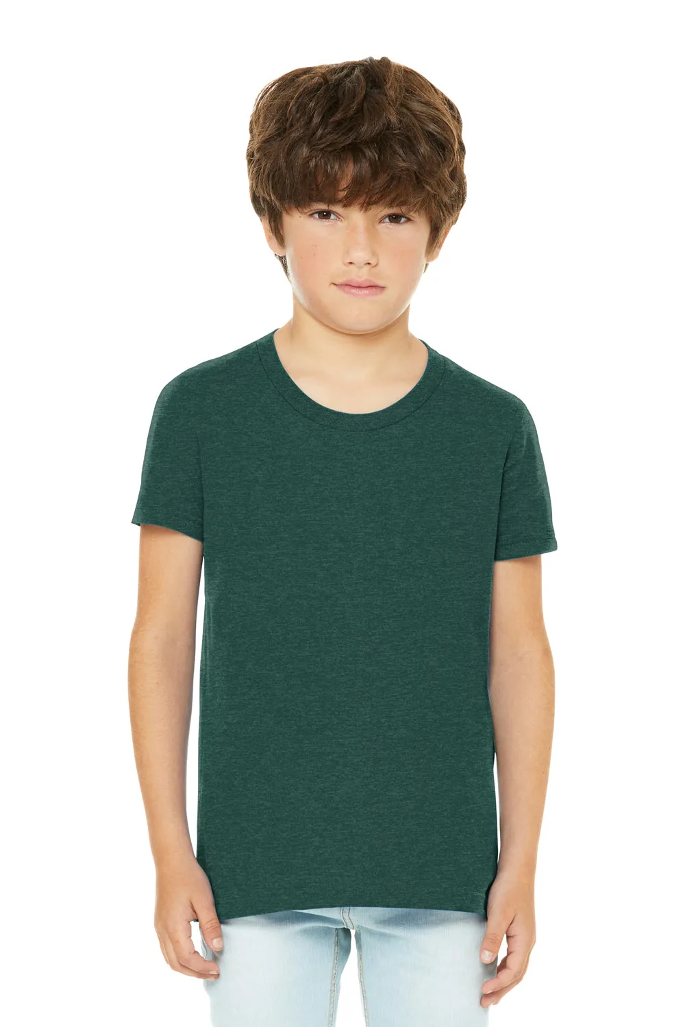 Bella   Canvas Youth CVC Short Sleeve Crewneck T-Shirt - Heather Forest Green