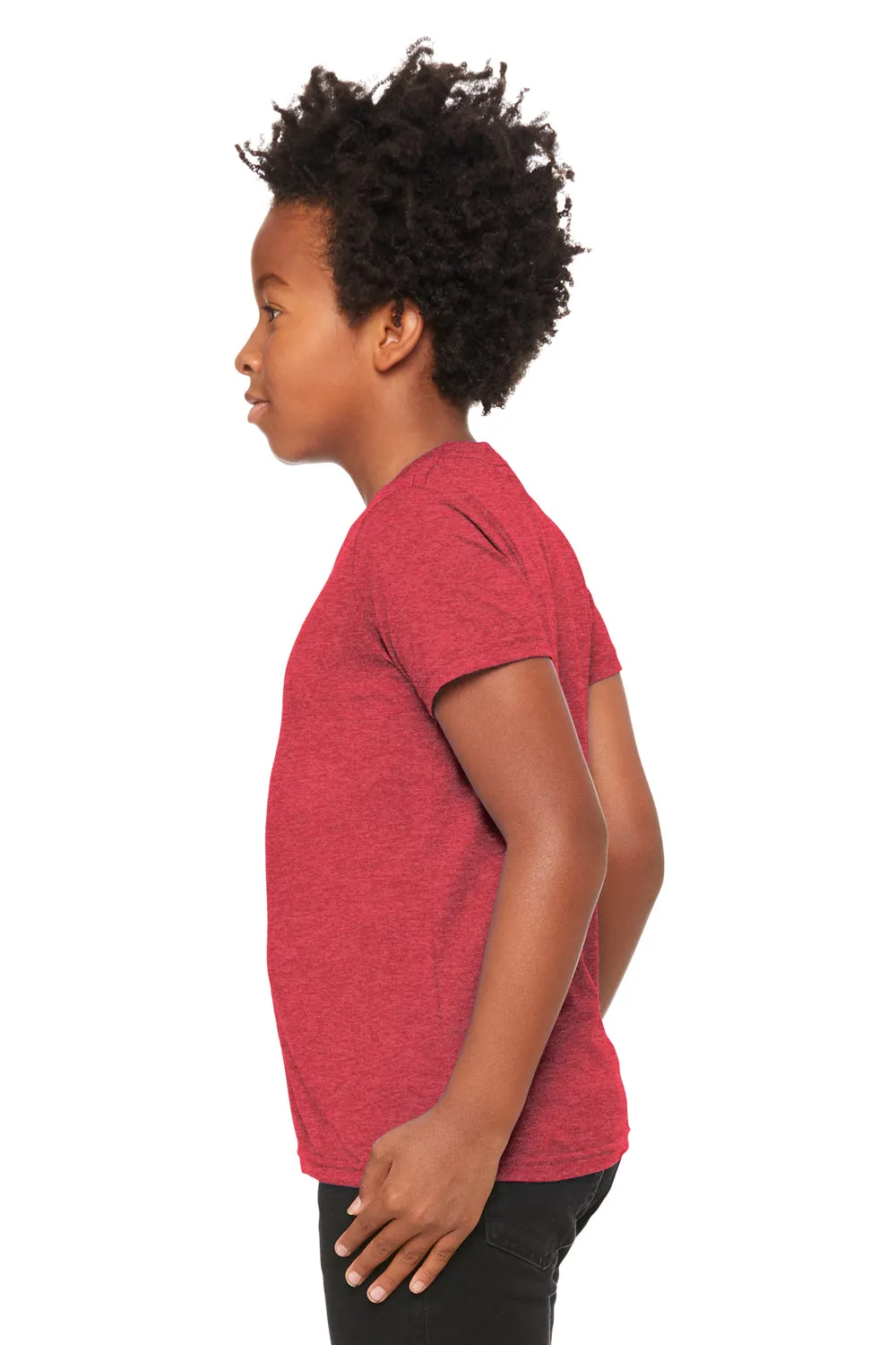 Bella   Canvas Youth CVC Short Sleeve Crewneck T-Shirt - Heather Red