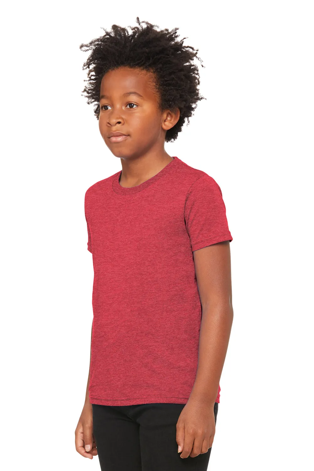 Bella   Canvas Youth CVC Short Sleeve Crewneck T-Shirt - Heather Red