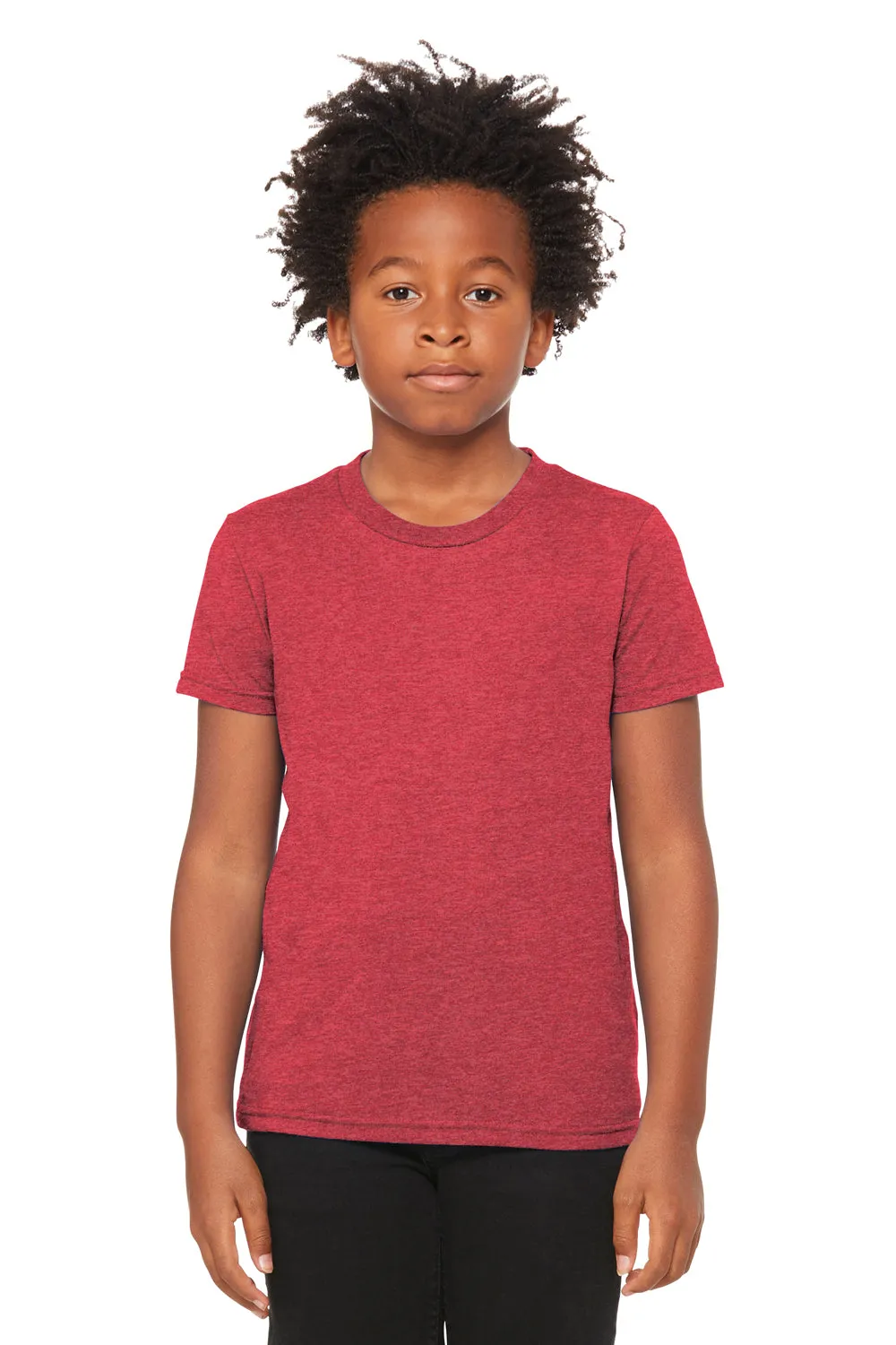 Bella   Canvas Youth CVC Short Sleeve Crewneck T-Shirt - Heather Red