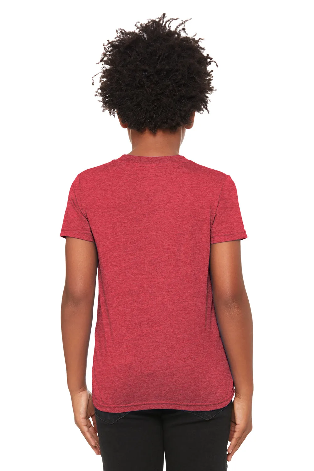 Bella   Canvas Youth CVC Short Sleeve Crewneck T-Shirt - Heather Red