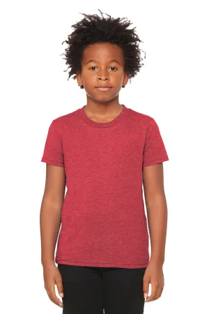 Bella   Canvas Youth CVC Short Sleeve Crewneck T-Shirt - Heather Red