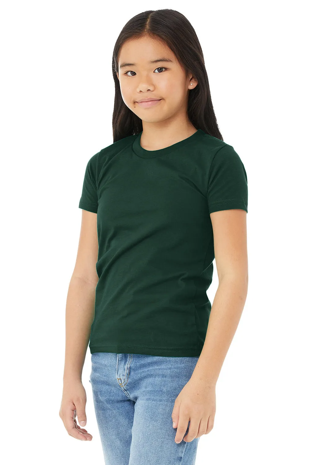 Bella   Canvas Youth Jersey Short Sleeve Crewneck T-Shirt - Forest Green