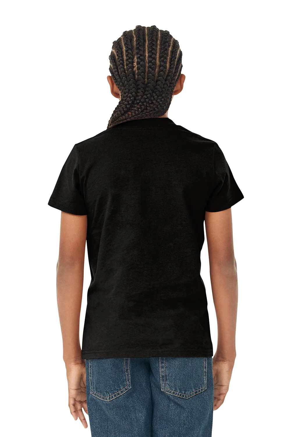 Bella   Canvas Youth Jersey Short Sleeve Crewneck T-Shirt - Heather Black