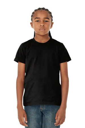 Bella   Canvas Youth Jersey Short Sleeve Crewneck T-Shirt - Heather Black