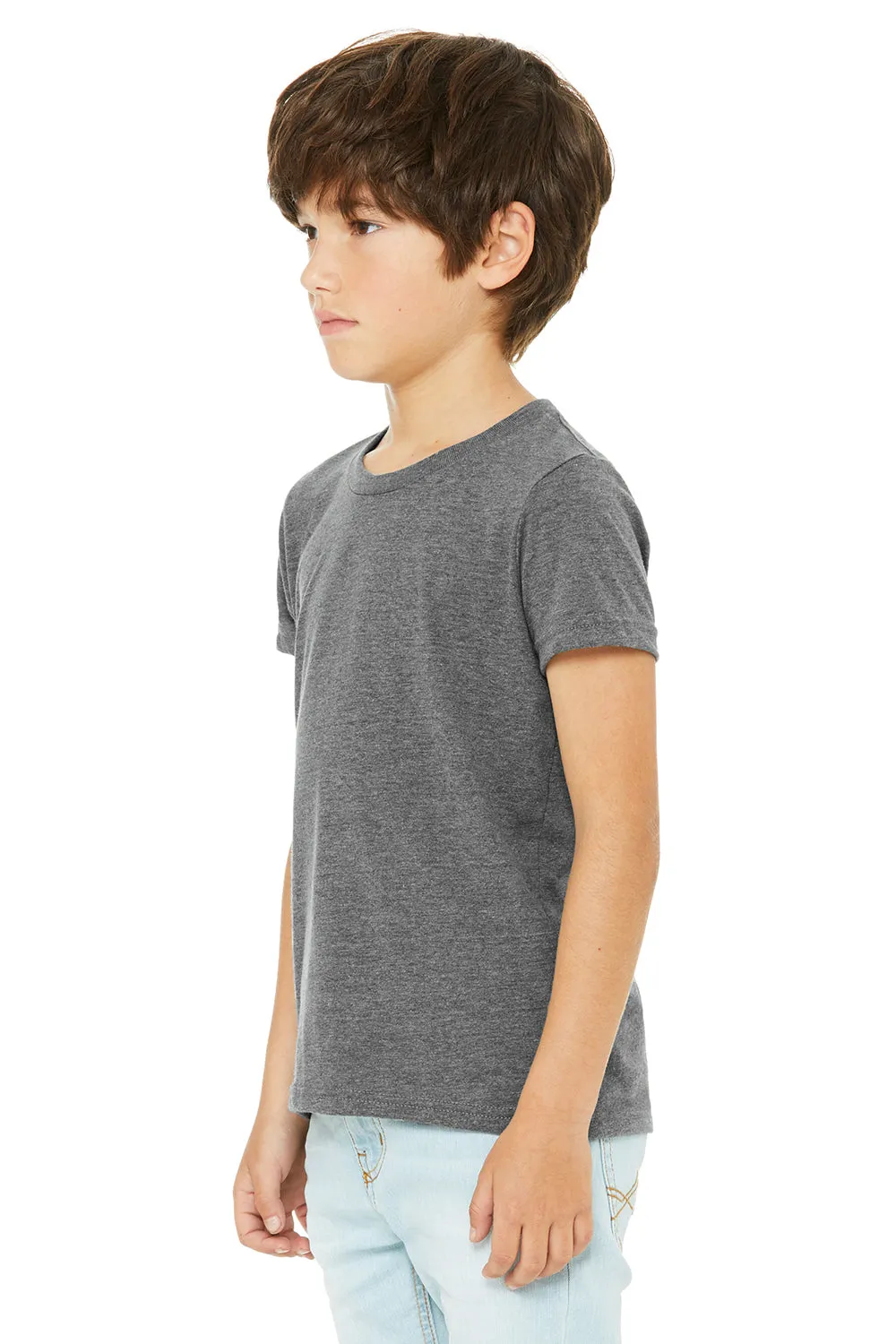Bella   Canvas Youth Jersey Short Sleeve Crewneck T-Shirt - Heather Deep Grey