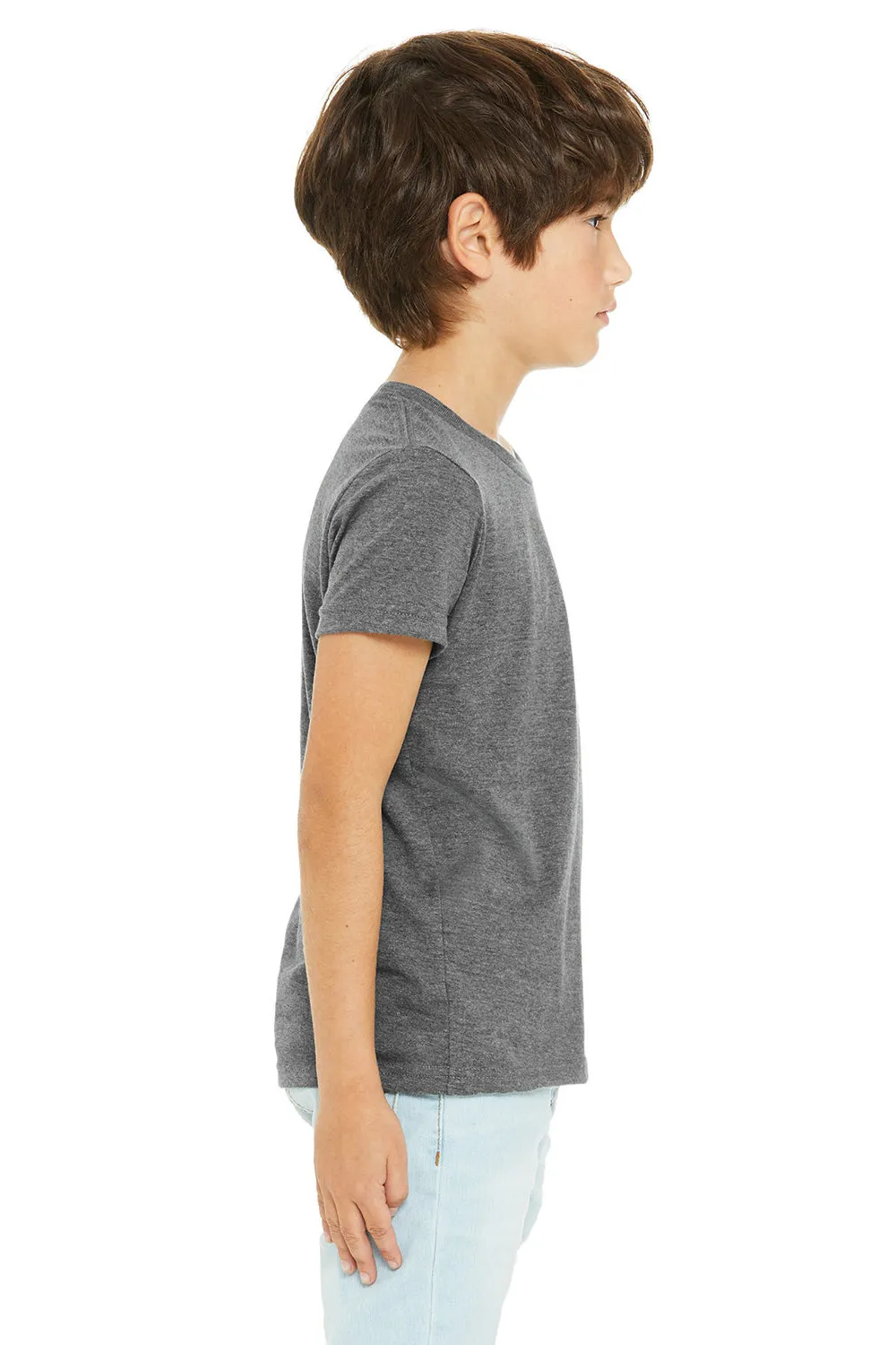 Bella   Canvas Youth Jersey Short Sleeve Crewneck T-Shirt - Heather Deep Grey