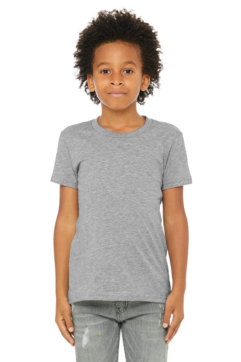 Bella   Canvas Youth Jersey Short Sleeve Crewneck T-Shirt - Heather Grey