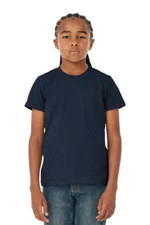 Bella   Canvas Youth Jersey Short Sleeve Crewneck T-Shirt - Heather Navy Blue