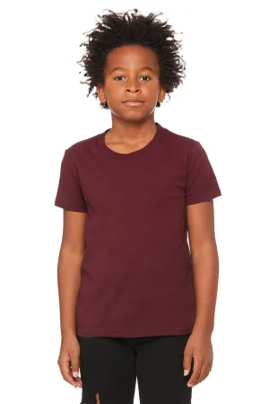 Bella   Canvas Youth Jersey Short Sleeve Crewneck T-Shirt - Maroon