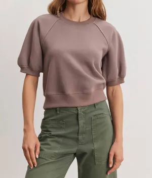 Bernadette Crop Puff Sweatshirt In Minx