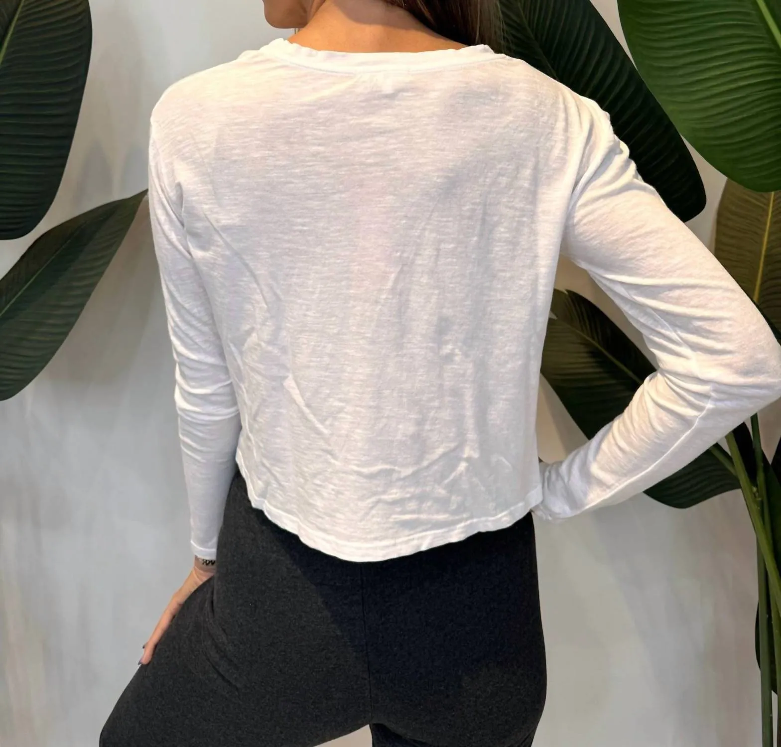 Boxy Long Sleeves Top In White