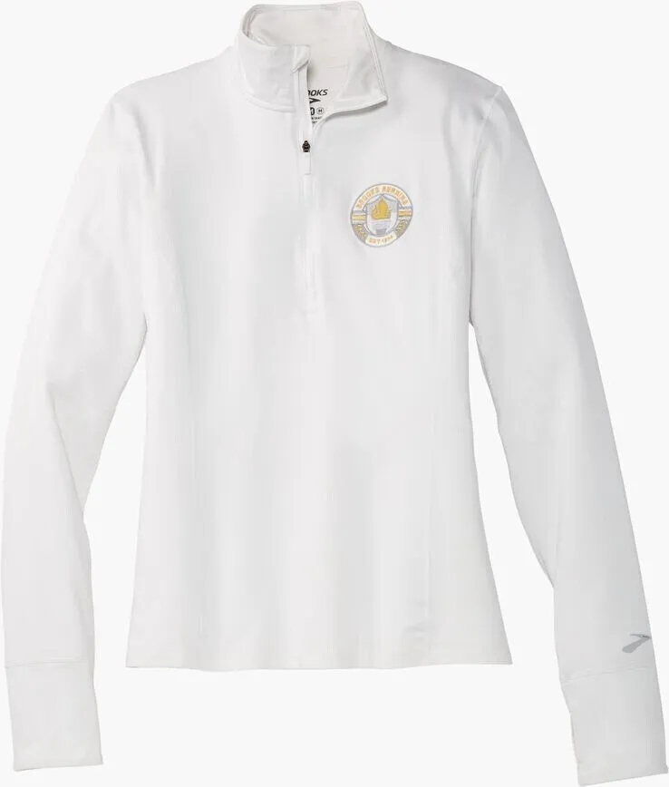 Brooks Dash Sweatshirts Women's Medium White Stretch Long Sleeve 1/2 Zip ERK119