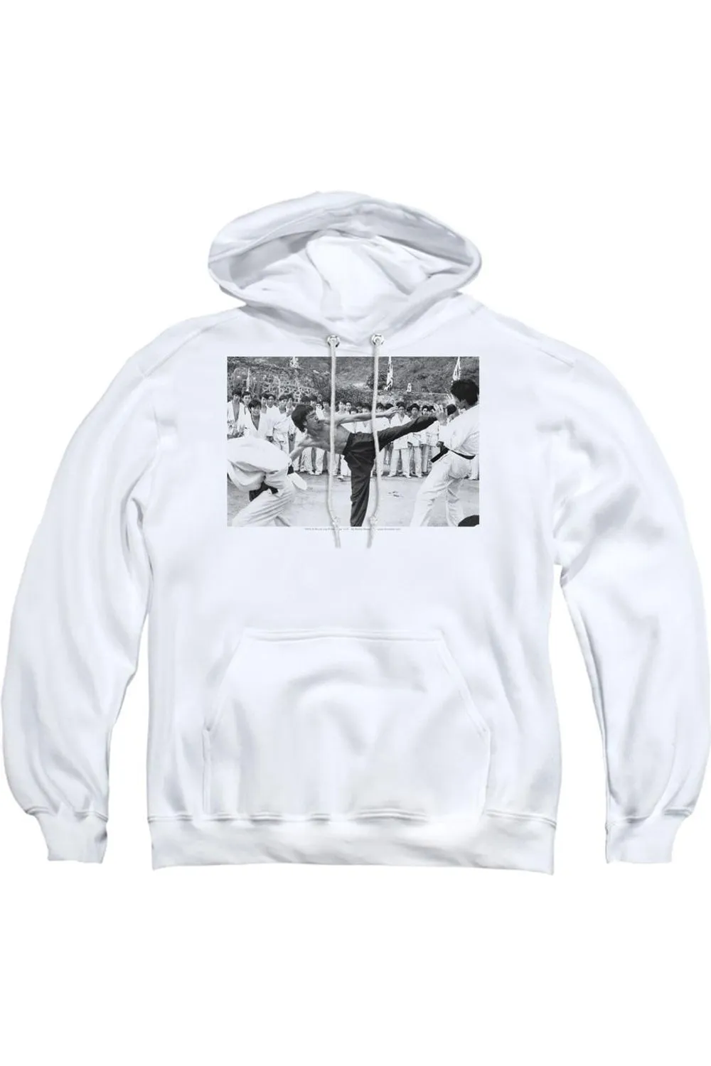 Bruce Lee Kick To The Head Adult Pull Over Hoodie