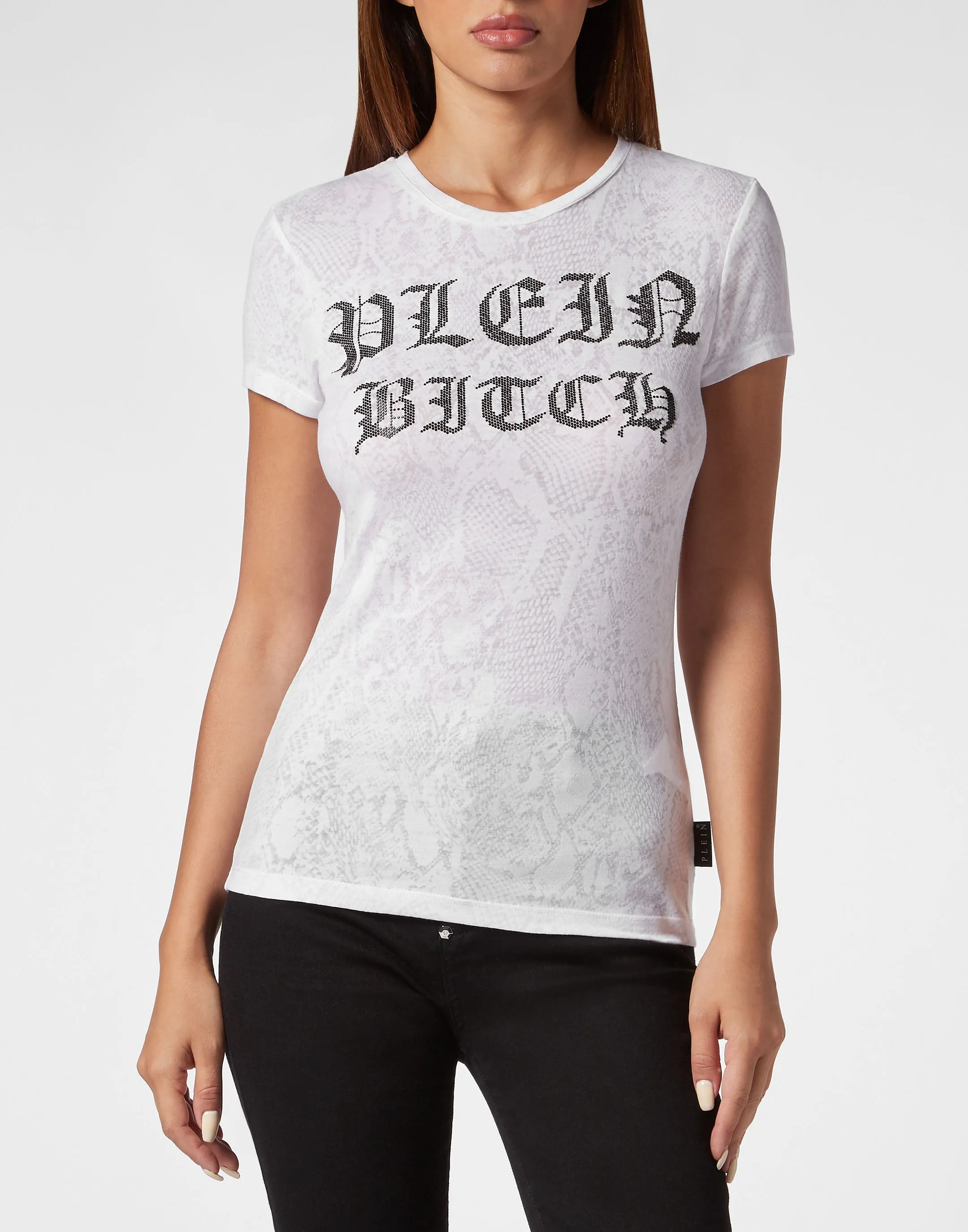 Burn Out T-Shirt Sexy Pure with Crystals Gothic Plein