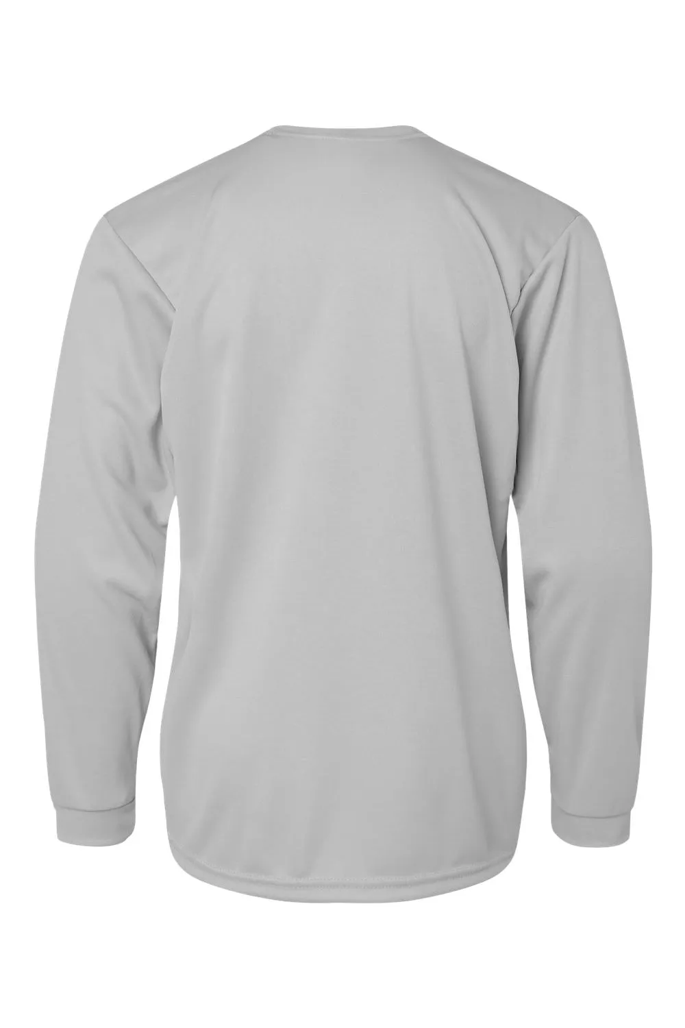 C2 Sport Youth Performance Moisture Wicking Long Sleeve Crewneck T-Shirt - Silver Grey