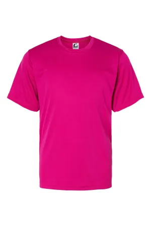 C2 Sport Youth Performance Moisture Wicking Short Sleeve Crewneck T-Shirt - Hot Pink