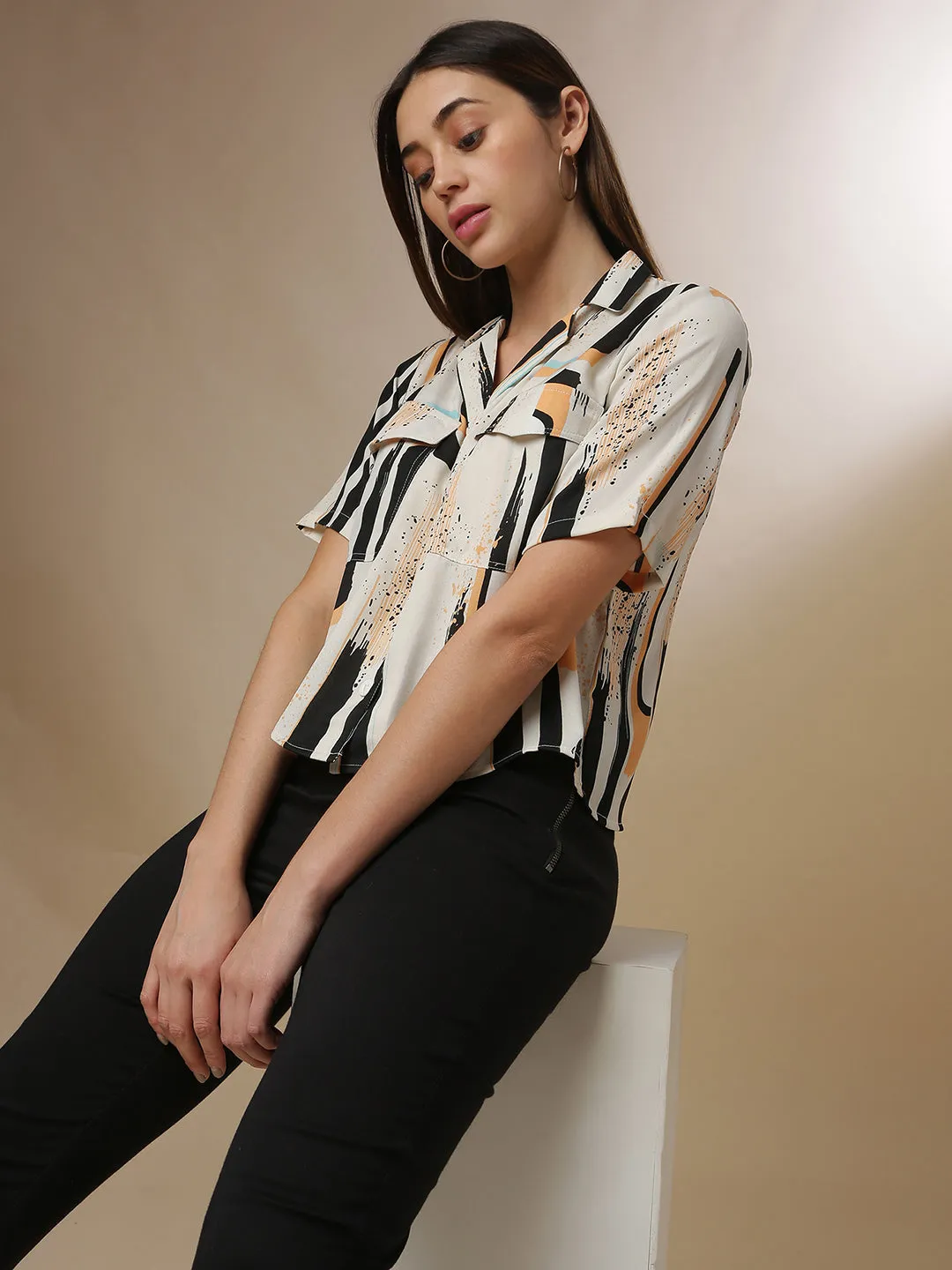 Campus Sutra Women Self Design Stylish Shirts