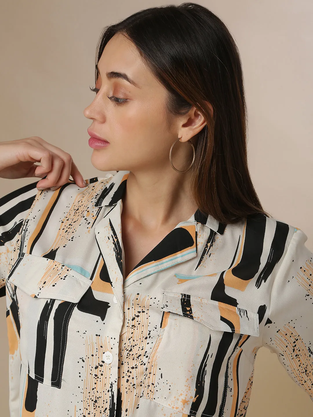 Campus Sutra Women Self Design Stylish Shirts