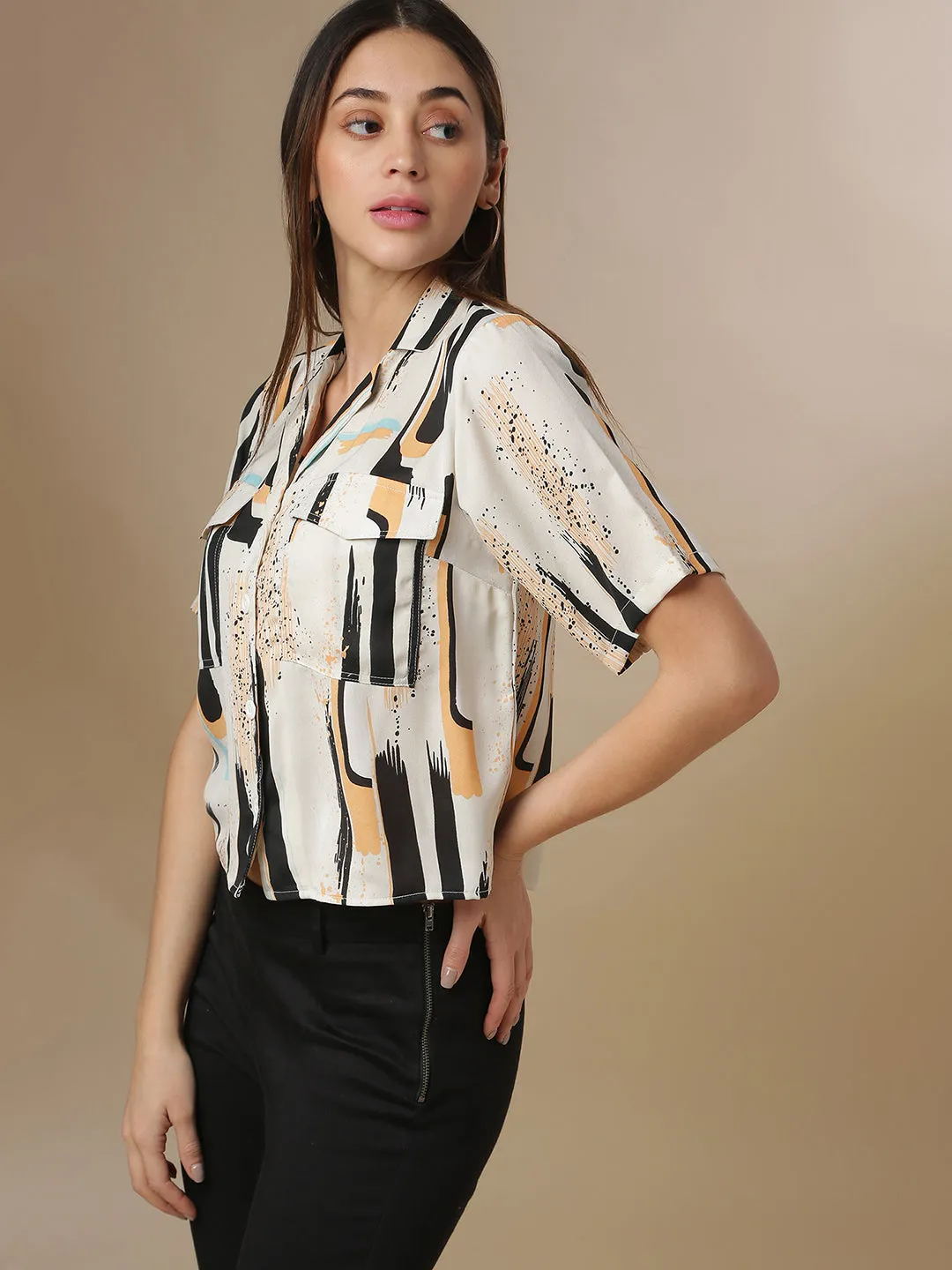 Campus Sutra Women Self Design Stylish Shirts
