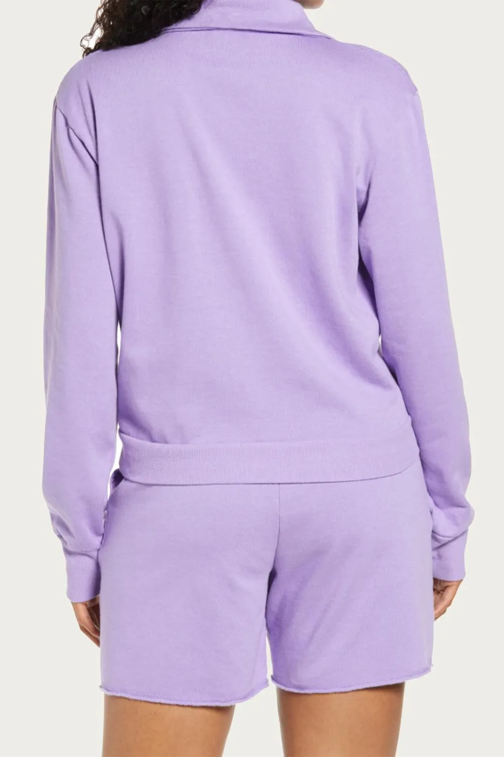 Canon Fleece Half-Zip Sweatshirt In Lilac