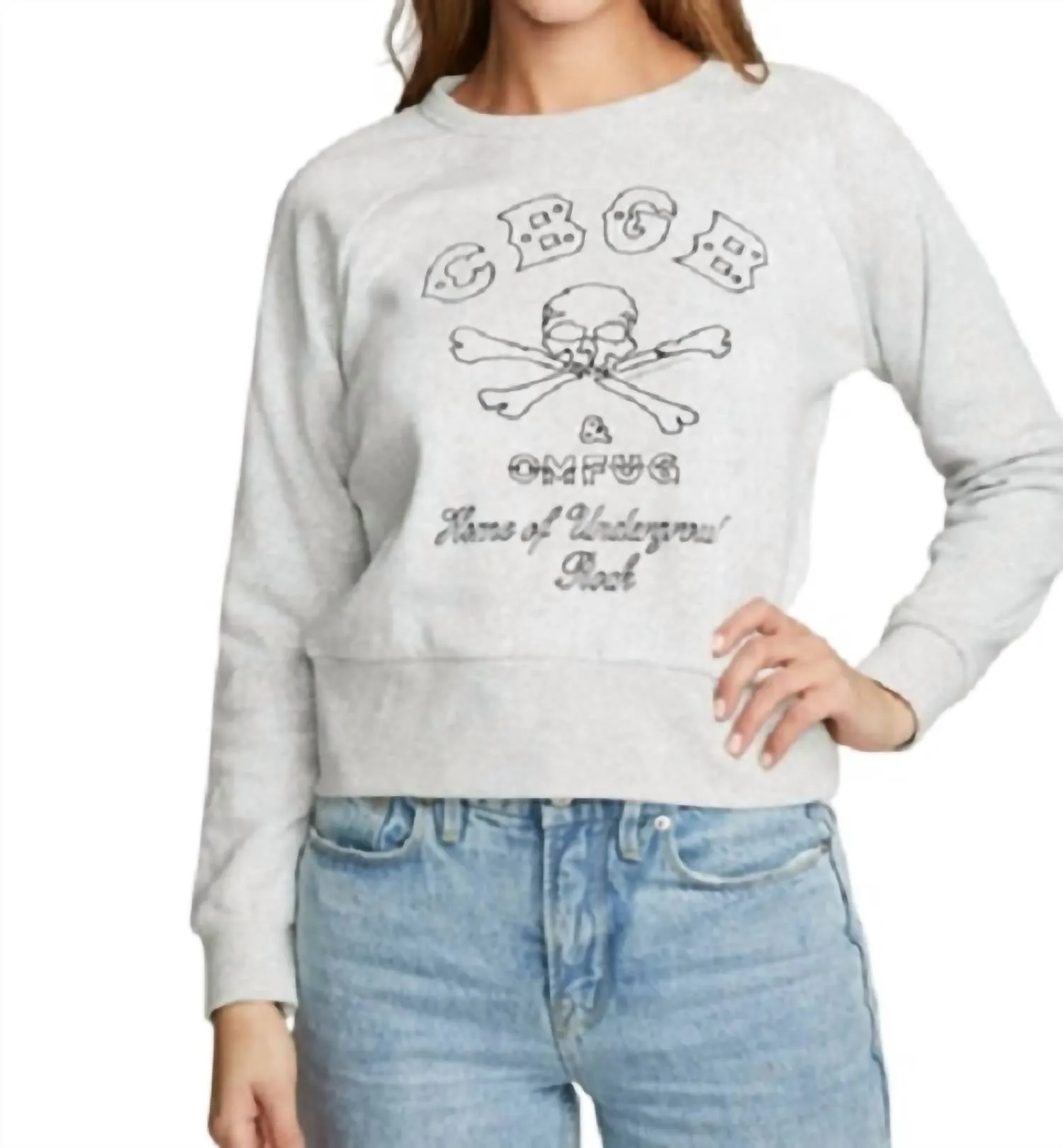 Cbgb Crew Neck Sweatshirt In Light Grey