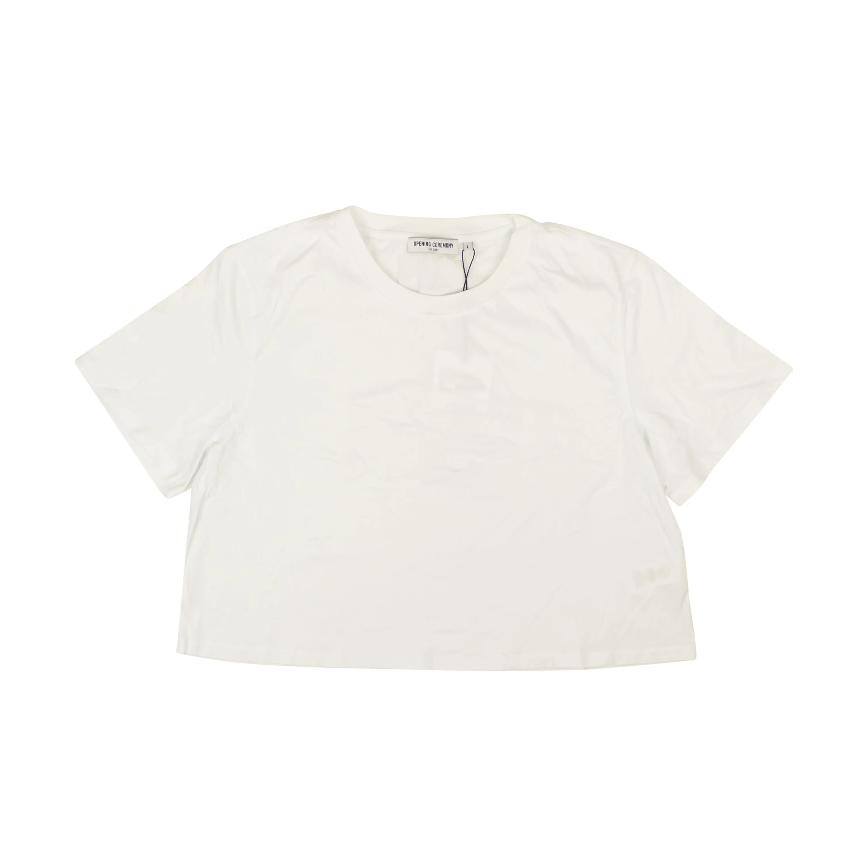 Chalk White Cotton Blank OC Cropped T-Shirt