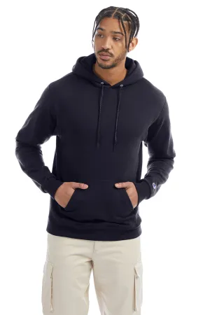 Champion Mens Double Dry Eco Moisture Wicking Fleece Hooded Sweatshirt Hoodie w/ Pouch Pocket - Navy Blue